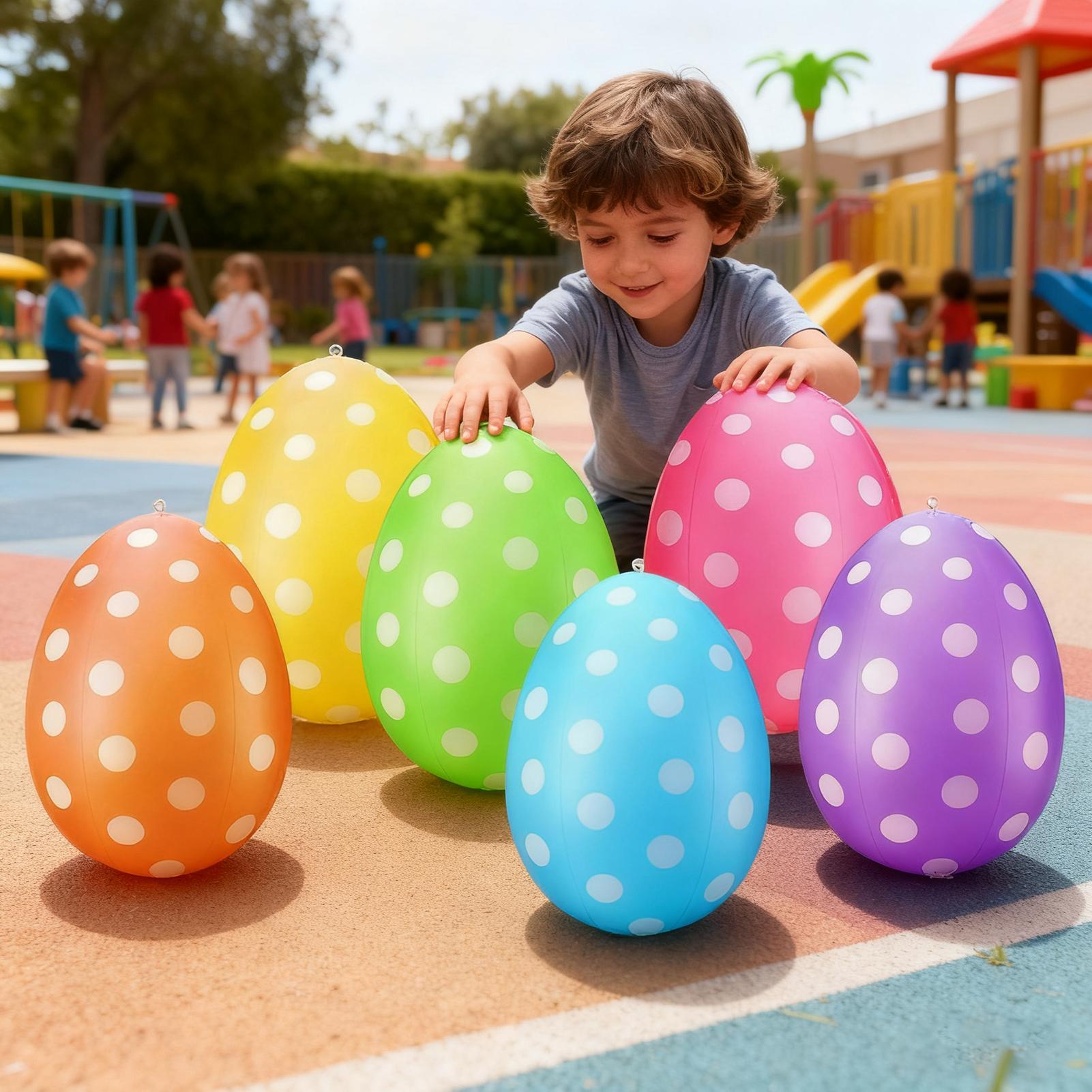 Kids Yard Toys - Oeufs de pâques gonflables 6 pièces/ensemble,