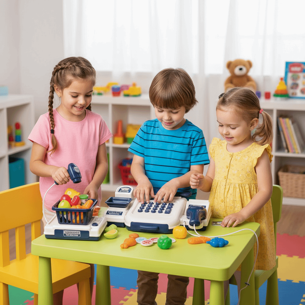 Toy Cash Register - Caisse enregistreuse de supermarché de simulation,
